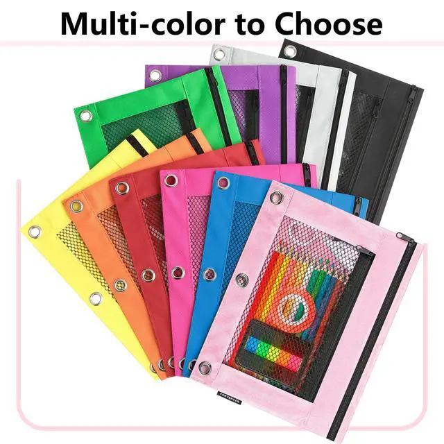 Alt view image 6 of 7 - Pencil Pouch for 3 Ring Binder, Large Zipper Pencil Pouch Bag