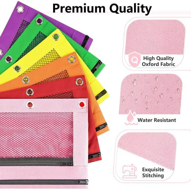 Alt view image 4 of 7 - Pencil Pouch for 3 Ring Binder, Large Zipper Pencil Pouch Bag