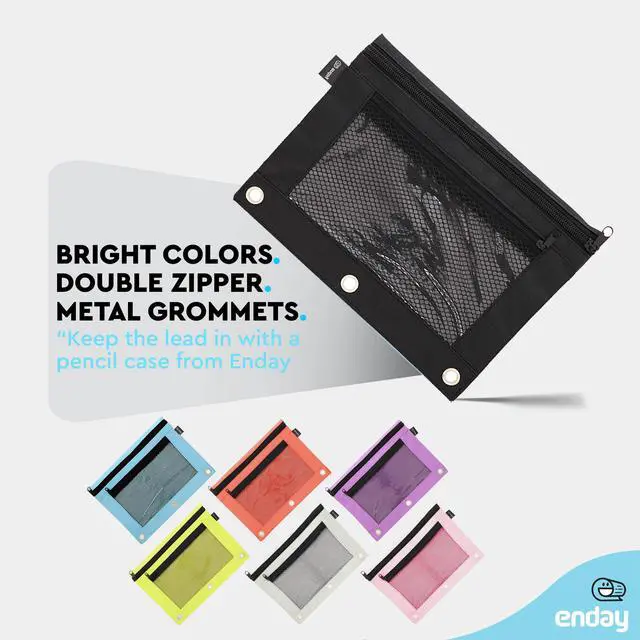 Alt view image 4 of 7 - Black Pencil Pouch For 3 Ring Binder, Zippered Binder Pencil Pouches, 3 Ring Pencil Pouch for Binder, Pencil Case for Binder, Large Pencil Bags for School, Home, and Office