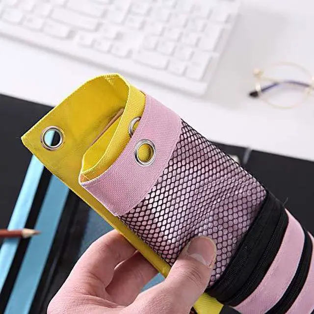 Alt view image 6 of 7 - AHOME 3 Ring Binder Pencil Pouchs, Zippered Pencil Pouch Double Pocket Pencil Pouch 3 Ring with Clear Window