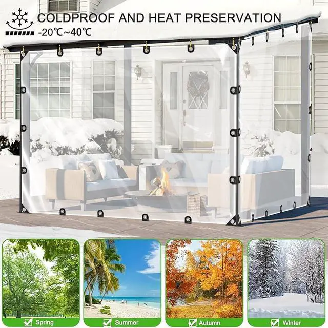 Alt view image 2 of 7 - Clear Tarp 4x6ft, Clear Tarps with Grommets, 8 MiL Heavy Duty Waterproof with Reinforced Edge for Plant Greenhouse, Balcony, Garden, Pet Hutch, Roof.