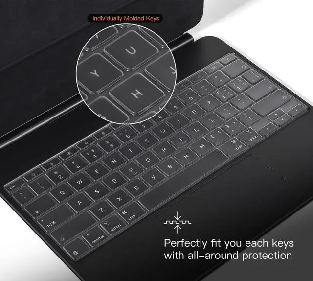 Alt view image 4 of 7 - Premium Ultra Thin Keyboard Cover for Apple 13 Inch iPad Air 13 M3 M4(2026) & iPad Pro M5 M4(2025 2024) with Magic Keyboard, 13" iPad Pro Protector Skin Accessories, US Layout