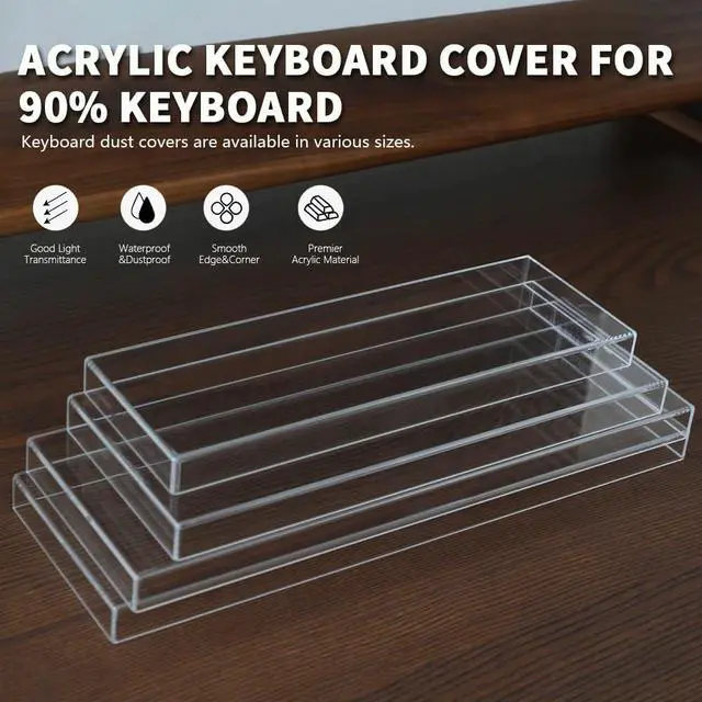 Alt view image 4 of 7 - Acrylic Keyboard Dust Cover,75 Keys Transparent Mechanical Keyboard Protective Cover,Compatible with Computer Gaming Keyboards (12.6''x5.31''x0.87'')