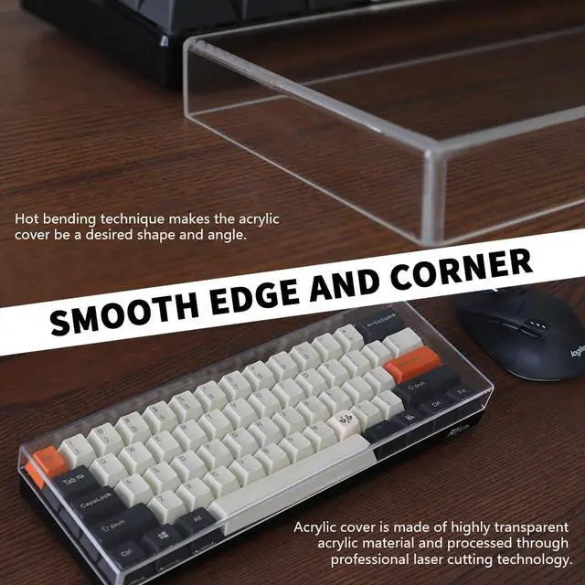 Alt view image 5 of 7 - Acrylic Keyboard Dust Cover,75 Keys Transparent Mechanical Keyboard Protective Cover,Compatible with Computer Gaming Keyboards (12.6''x5.31''x0.87'')