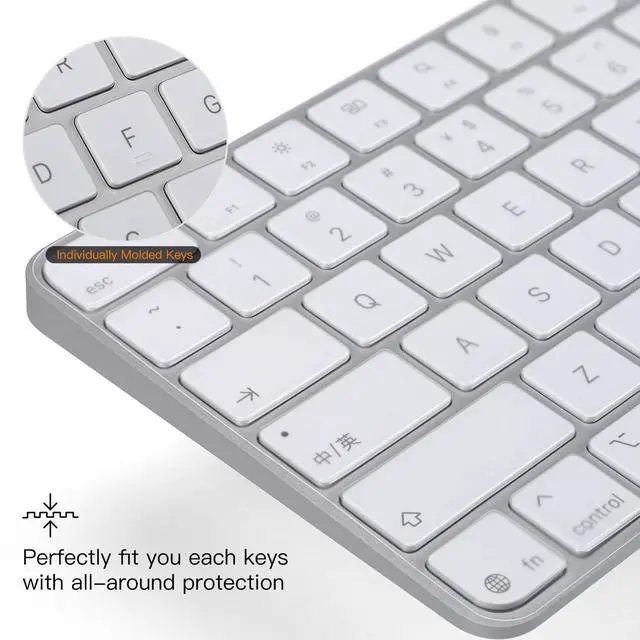 Alt view image 4 of 6 - Keyboard Cover for 2024 Apple Magic Keyboard with Touch ID & Numeric Keypad Model A3119 Ultra Thin Clear TPU Protector iMac M4 Accessories