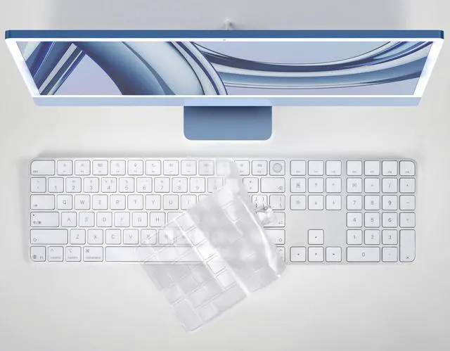 Alt view image 6 of 6 - Keyboard Cover for 2024 Apple Magic Keyboard with Touch ID & Numeric Keypad Model A3119 Ultra Thin Clear TPU Protector iMac M4 Accessories