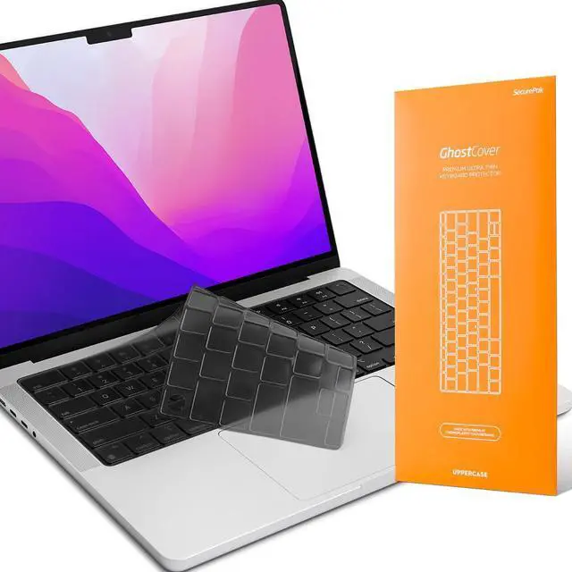 Main image of GhostCover Original Premium Ultra Thin Keyboard Cover Protector, Compatible with 2021-2026 MacBook Pro 14"/16" M1-M5 Pro/Max, 2022-2026 M2-M5 MacBook Air 13"/15", US ANSI Layout, Translucent