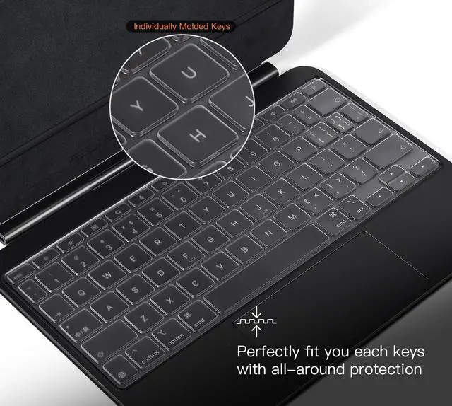 Alt view image 4 of 7 - Premium Keyboard Cover Ultra Thin for 2026 Magic Keyboard(iPad Air 11 M4 M3 & Pro 11 M5 M4), Magic Keyboard Folio(iPad A16 & iPad 10th Gen), iPad Pro 11-in Protector Skin Accessories