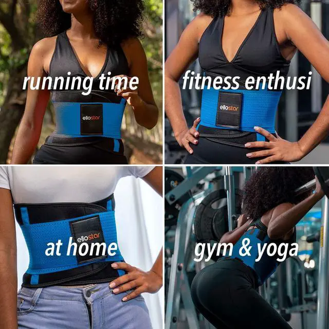 Alt view image 2 of 7 - Women's Waist Trainer: Sweat Band for Belly Fat, Tummy Control, Back Support, Workout Shapewear, Weight Loss Aid Small, Blue