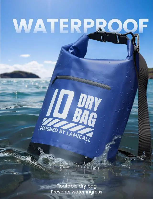 Alt view image 3 of 7 - Dry Bag Waterproof Backpack with Phone Pouch 5L/10L/20L/30L/40L