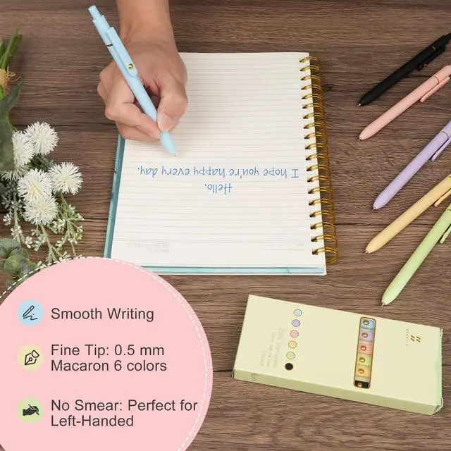 Alt view image 5 of 7 - Colored Gel Pens Set,0.5mm Retractable Quick Dry Colorful Ink Pens