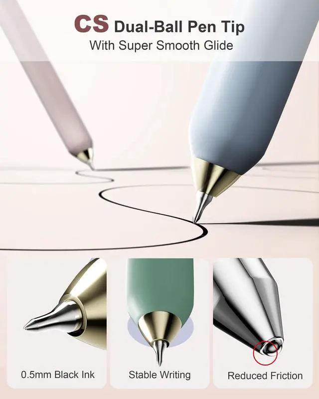 Alt view image 3 of 7 - Gel Pens, 6 Pack 0.5mm Pens Fine Point Smooth Writing Pens with Quick-Dry Black Ink, Cute Aesthetic School Office Note-Taking Pens for Journaling - Morandi