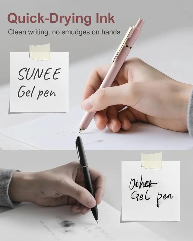 Alt view image 4 of 7 - Gel Pens, 6 Pack 0.5mm Pens Fine Point Smooth Writing Pens with Quick-Dry Black Ink, Cute Aesthetic School Office Note-Taking Pens for Journaling - Morandi