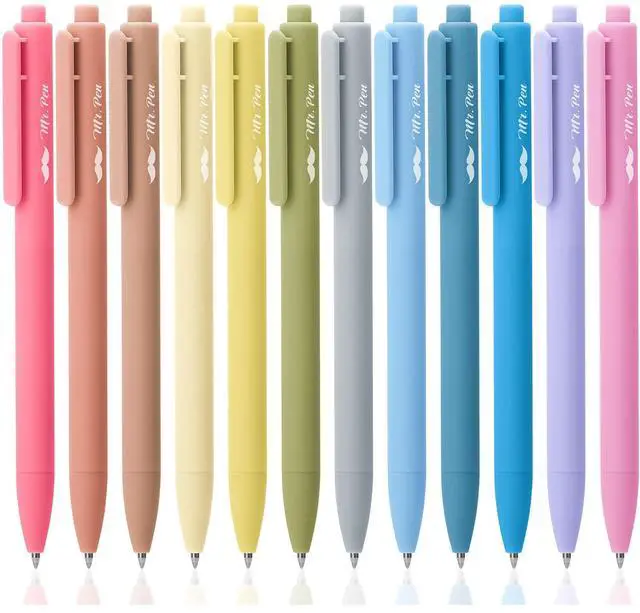 Main image of Retractable Gel Pens, 12 Pack, Black Ink, Fine Point 0.5mm