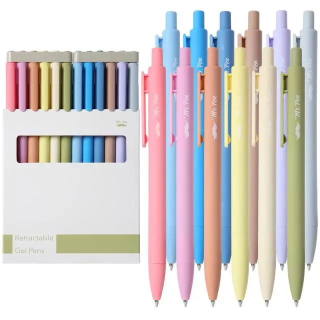 Alt view image 6 of 7 - Retractable Gel Pens, 12 Pack, Black Ink, Fine Point 0.5mm