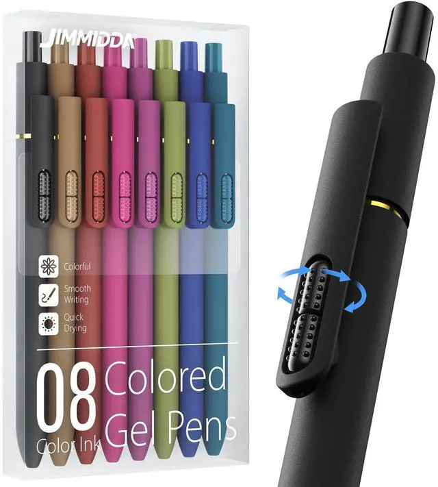 Main image of 8 Pcs Colored Gel Pens with Fidget, Vintage Color Ink No Smudge