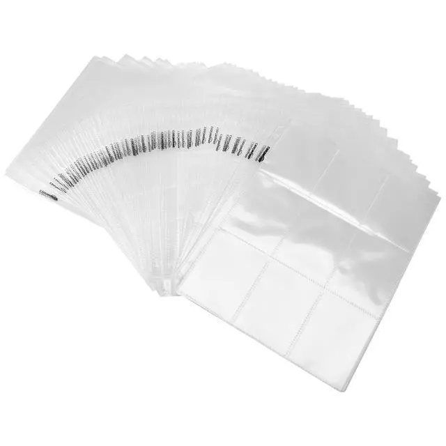 Alt view image 3 of 4 - 9-Sleeve Trading Card Protectors Binder Sheet for Storage and Protection, Top Loading, Transparent, 100-Pack