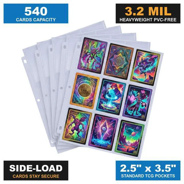 Alt view image 5 of 7 - 9-Pocket Card Sleeves - 30 Pages, Hold 270 Cards, Top-Loading