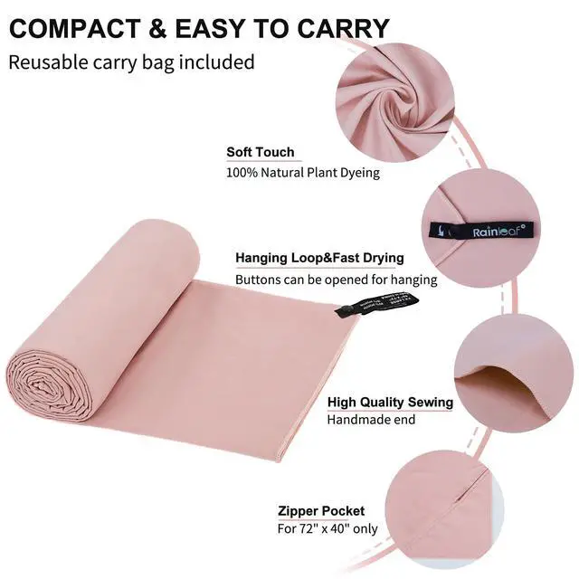 Alt view image 3 of 7 - Microfiber Towel Quick Dry Camping & Travel & Gym Towel. Compact
