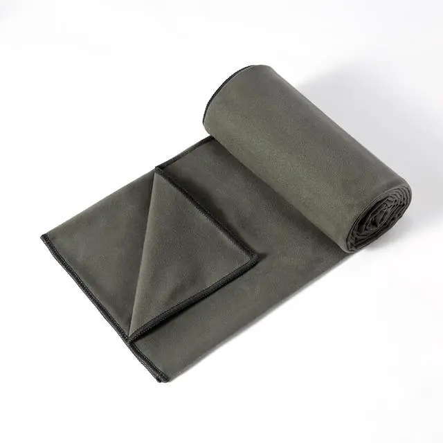 Main image of Hot Yoga Mat Towel, Soft Microfiber, Non-Slip, Absorbent, Quick Drying, 74" x 24", Gray