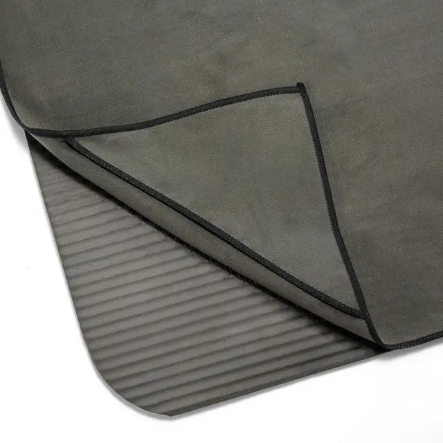 Alt view image 5 of 5 - Hot Yoga Mat Towel, Soft Microfiber, Non-Slip, Absorbent, Quick Drying, 74" x 24", Gray