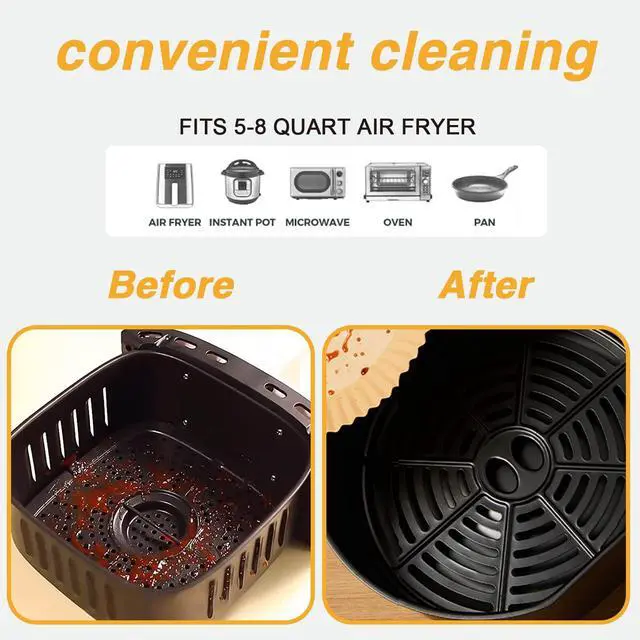 Alt view image 3 of 6 - 100PCS Square Air Fryer Paper Liners 8 Inch,for 5-8 QT Air Fryer
