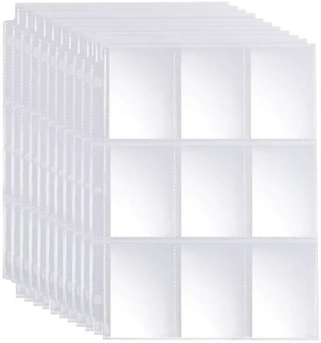 Main image of Trading Card Sleeves, 1440 Pockets Premium Double Side Baseball Card Sleeves Pages for 3 Ring Binder, 9 Pocket Card Sheets Protectors for Standard Pokemon Cards, Sports, Yugioh, Business Cards