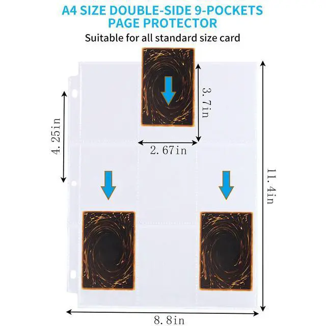 Alt view image 2 of 7 - Trading Card Sleeves, 1440 Pockets Premium Double Side Baseball Card Sleeves Pages for 3 Ring Binder, 9 Pocket Card Sheets Protectors for Standard Pokemon Cards, Sports, Yugioh, Business Cards