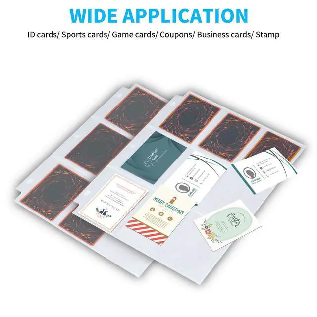 Alt view image 5 of 7 - Trading Card Sleeves, 1440 Pockets Premium Double Side Baseball Card Sleeves Pages for 3 Ring Binder, 9 Pocket Card Sheets Protectors for Standard Pokemon Cards, Sports, Yugioh, Business Cards