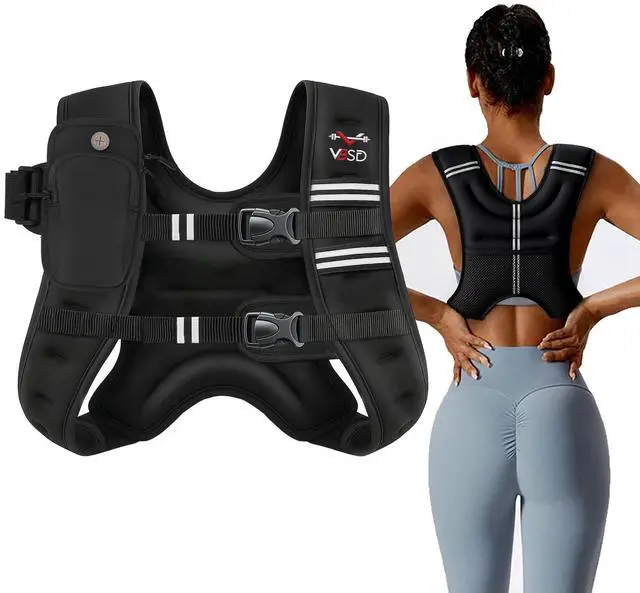 Main image of Weighted Vest Woman 12LB Weight Vest for Women Men Body Weight Vests for Walking Strength Training Running Workout Jogging Fitness Black