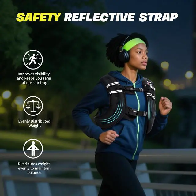 Alt view image 3 of 7 - Weighted Vest Woman 12LB Weight Vest for Women Men Body Weight Vests for Walking Strength Training Running Workout Jogging Fitness Black