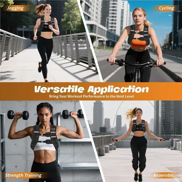 Alt view image 5 of 7 - Weighted Vest Woman 12LB Weight Vest for Women Men Body Weight Vests for Walking Strength Training Running Workout Jogging Fitness Black