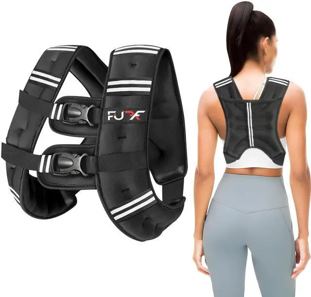 Main image of Weighted Vest Woman, 12 LB Womens Weight Vest for Walking, Strength Training Weight Vests for Female Men, Reflective Stripe Fitness Body Vest for Workout Running Jogging (Black)