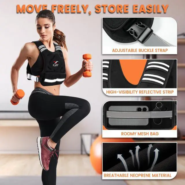 Alt view image 2 of 7 - Weighted Vest Woman, 4-10 Lb Adjustable Weight Vest for Women Men, Female Strength Training Body Vest for Walking Exercise Running Workout