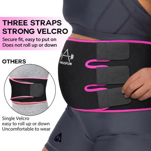Alt view image 4 of 7 - Waist Trimmer Belt Men Sweat Band Waist Trainer For Women Lower Belly Fat Tummy Stomach Wraps Waste Trainers Low Back Support Small/Medium/Large/Plus Size Black