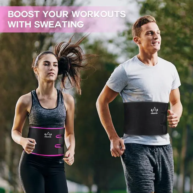 Alt view image 6 of 7 - Waist Trimmer Belt Men Sweat Band Waist Trainer For Women Lower Belly Fat Tummy Stomach Wraps Waste Trainers Low Back Support Small/Medium/Large/Plus Size Black