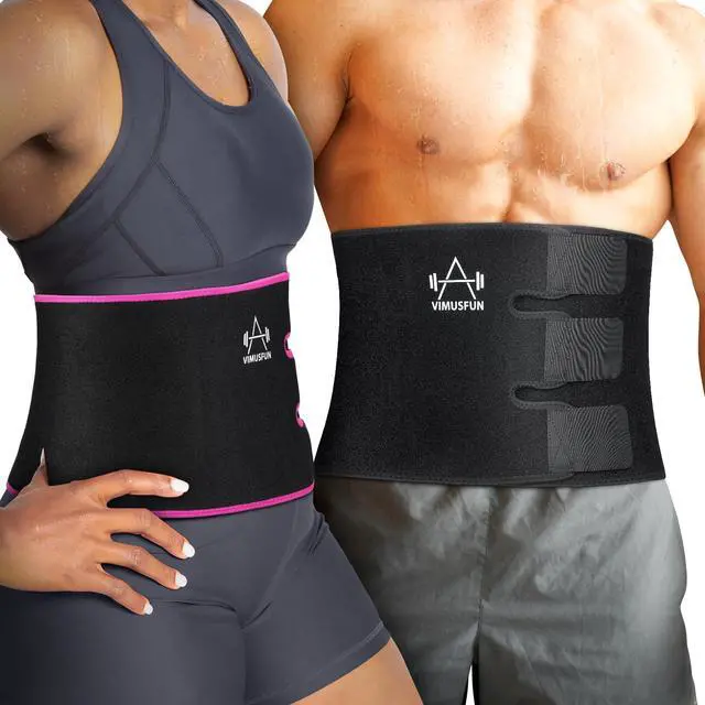 Alt view image 7 of 7 - Waist Trimmer Belt Men Sweat Band Waist Trainer For Women Lower Belly Fat Tummy Stomach Wraps Waste Trainers Low Back Support Small/Medium/Large/Plus Size Black