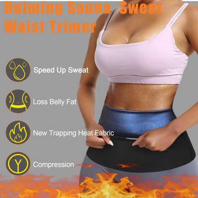 Alt view image 4 of 6 - Sauna Suit Waist Trimmer for Women Waist Trainer sweat band for stomach Belt Lower Belly Plus Size (Black, S/M-1)