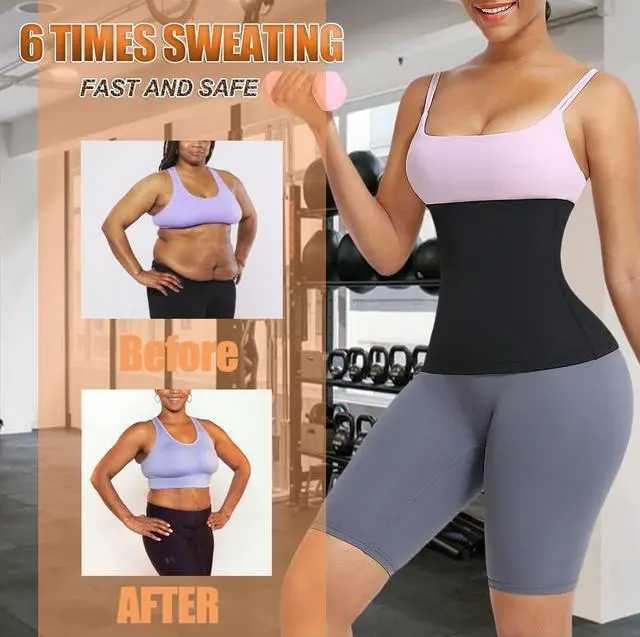 Alt view image 6 of 6 - Sauna Suit Waist Trimmer for Women Waist Trainer sweat band for stomach Belt Lower Belly Plus Size (Black, S/M-1)