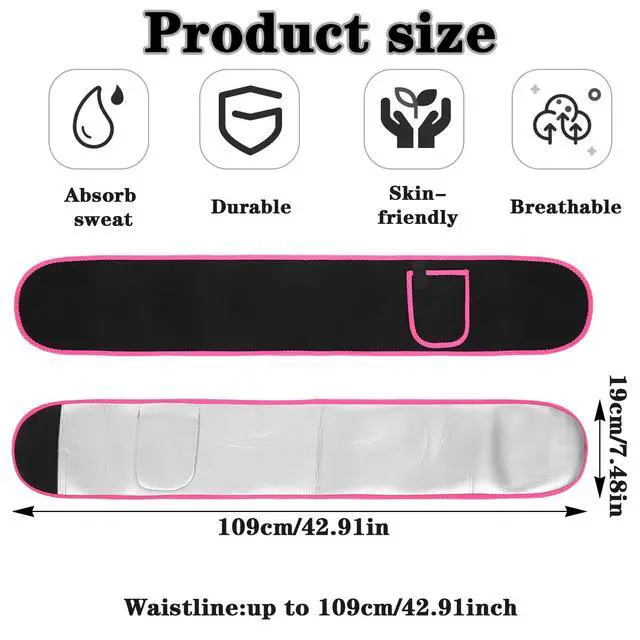 Alt view image 2 of 7 - Waist Trainer for Women, Elastic Sweat Band Workout Waist Trimmer Belt, Heat Retention Slimming Stomach Wrap for Belly Fat, Easy to Clean (Red)