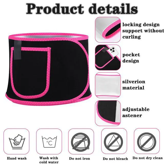 Alt view image 3 of 7 - Waist Trainer for Women, Elastic Sweat Band Workout Waist Trimmer Belt, Heat Retention Slimming Stomach Wrap for Belly Fat, Easy to Clean (Red)
