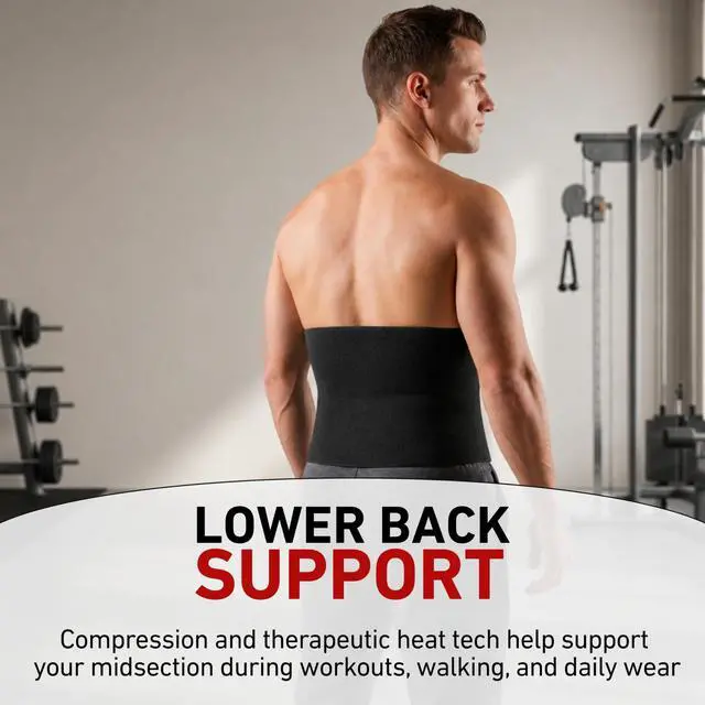 Alt view image 3 of 7 - Sweat Band & Waist Trimmer Belt for Men, Back Support, Improves Posture During Workouts, Waist Trainer For Men