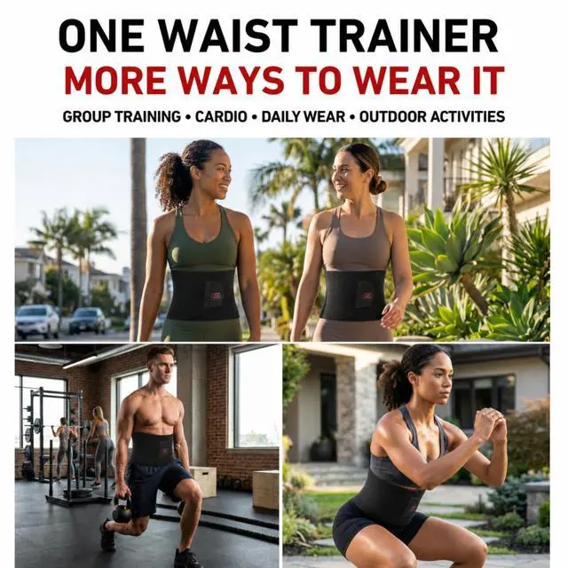 Alt view image 5 of 7 - Sweat Band & Waist Trimmer Belt for Men, Back Support, Improves Posture During Workouts, Waist Trainer For Men