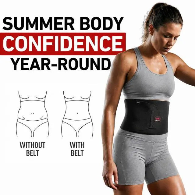 Alt view image 6 of 7 - Sweat Band & Waist Trimmer Belt for Men, Back Support, Improves Posture During Workouts, Waist Trainer For Men