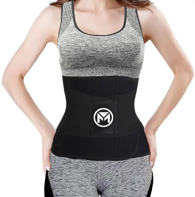Alt view image 2 of 7 - Waist Trainer Belt for Women Waist Trimmer Workout Fitness Black
