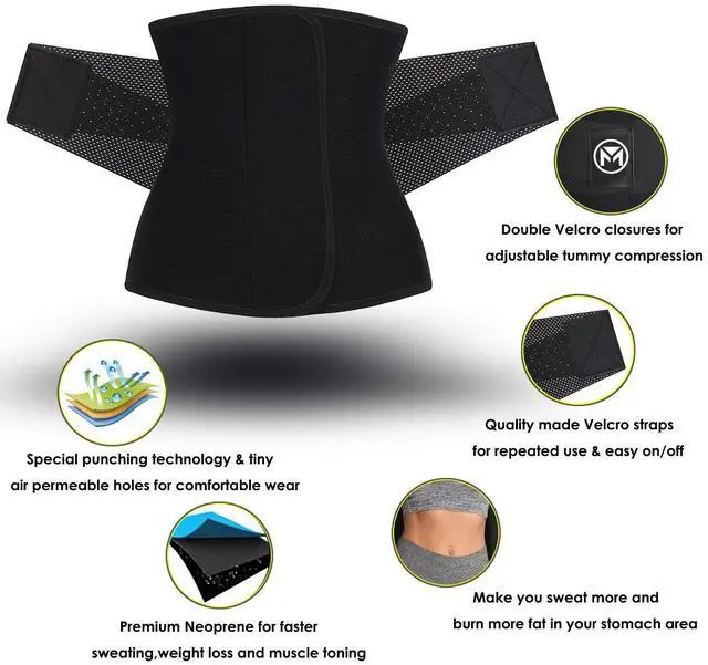 Alt view image 5 of 7 - Waist Trainer Belt for Women Waist Trimmer Workout Fitness Black