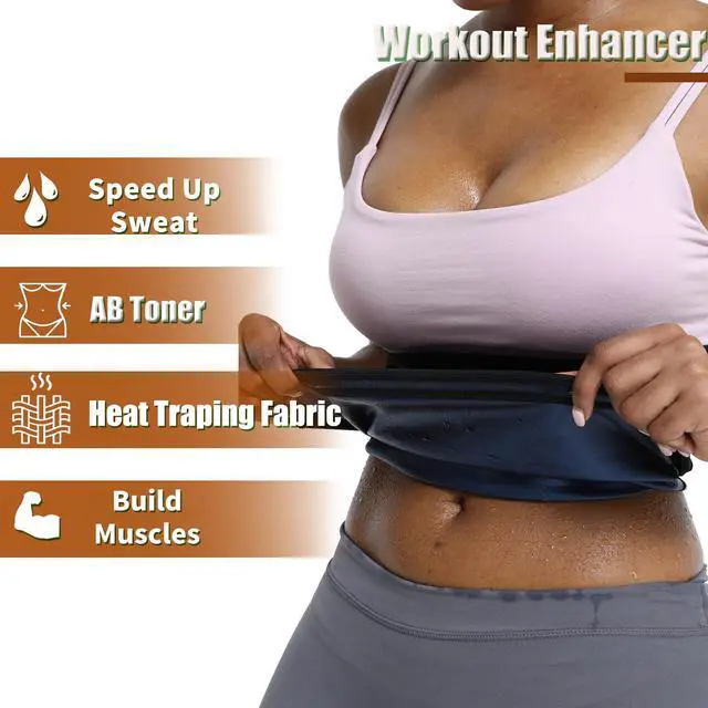 Alt view image 3 of 6 - Waist Trainer Trimmer sweat band Women Lower Belly Fat stomach Sauna Slimming Belt Suit Workout (Blue, 4XL5XL)