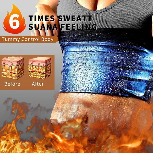 Alt view image 2 of 6 - Waist Trainer Trimmer sweat band Women Lower Belly Fat stomach Sauna Slimming Belt Suit Workout (Blue, 4XL5XL)