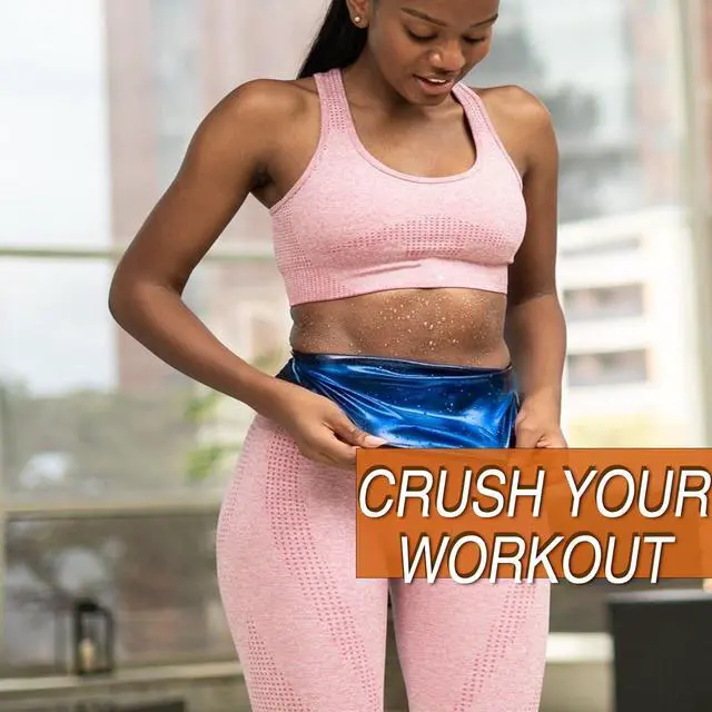 Alt view image 5 of 6 - Waist Trainer Trimmer sweat band Women Lower Belly Fat stomach Sauna Slimming Belt Suit Workout (Blue, 4XL5XL)