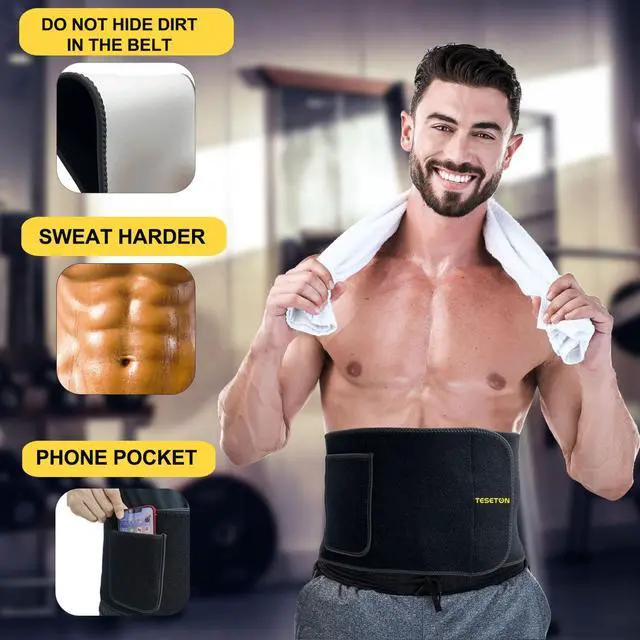 Alt view image 4 of 7 - Waist Trainer Sweat Belt for Men Women 01 Black L